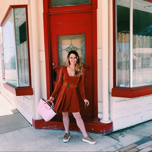 Rust Jersey Skater Dress - Picture 3 of 4